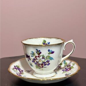 Royal Albert Violets for Love Bone China teacup and saucer set